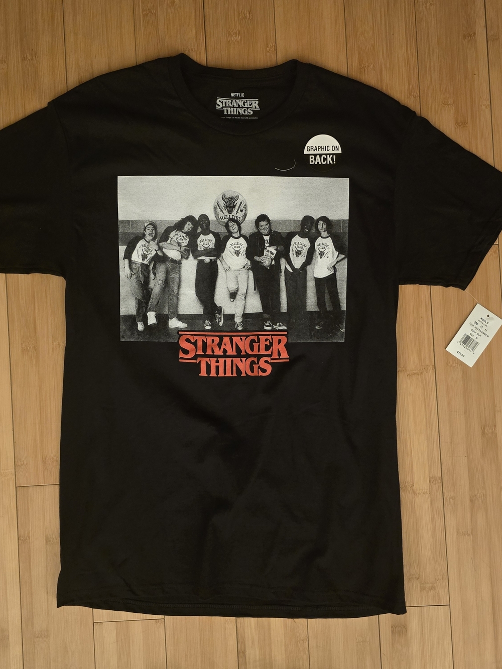 Netflix Stranger Things Black Tee with Red Logo